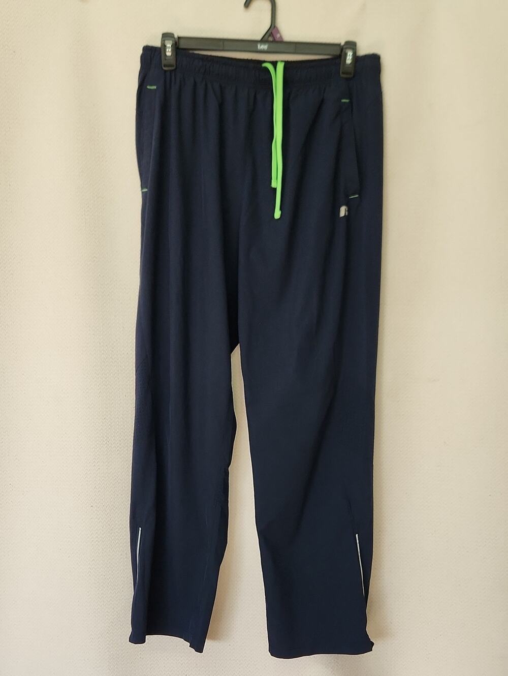 Russell Athletic Navy Joggers with Lime Drawstring
